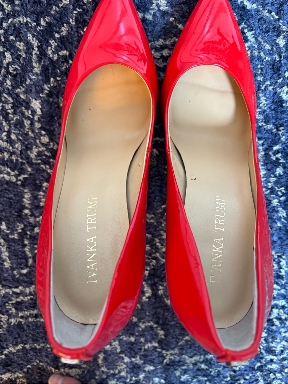 Ivanka Trump Red Patent Pointed-Toe Stiletto Pumps - Picture 5 of 9